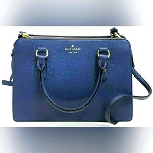 kate spade Mulberry Street Blue Pebbled Leather Lise Convertable Crossbody
